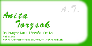 anita torzsok business card